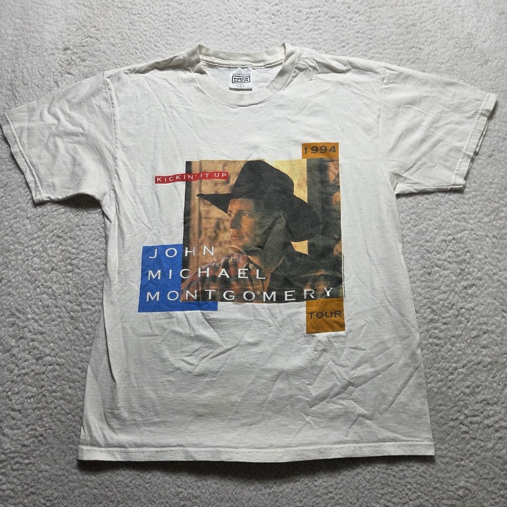 Vintage 1994 John Michael Montgomery Kickin' It Up Tour T-Shirt Large 2-Sided‎